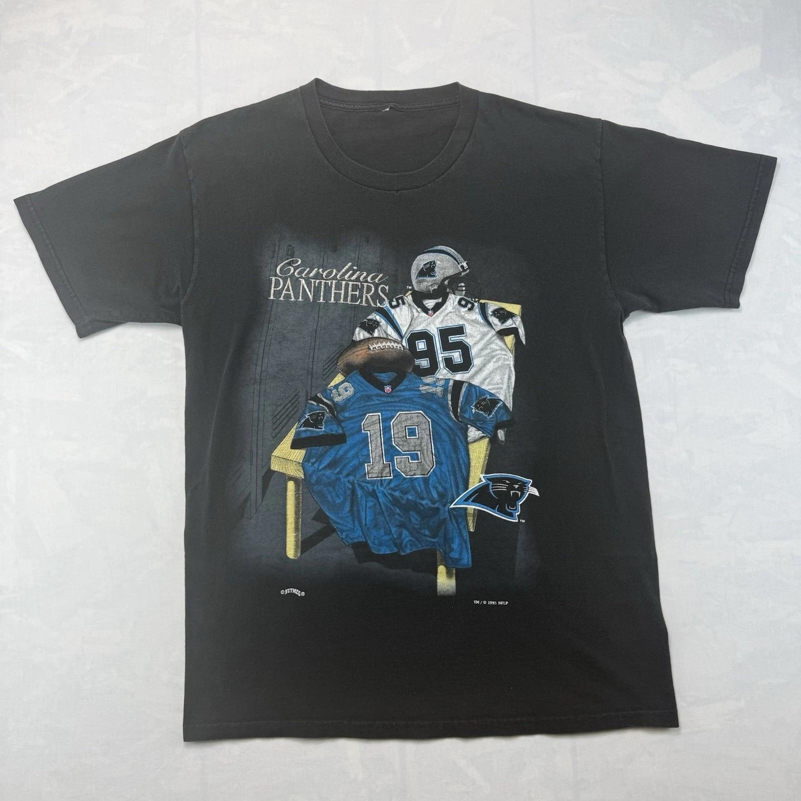 Винтажная футболка Carolina Panthers Мужская Размер L 90-е Годы NFL Футбол Nutmeg 2XL