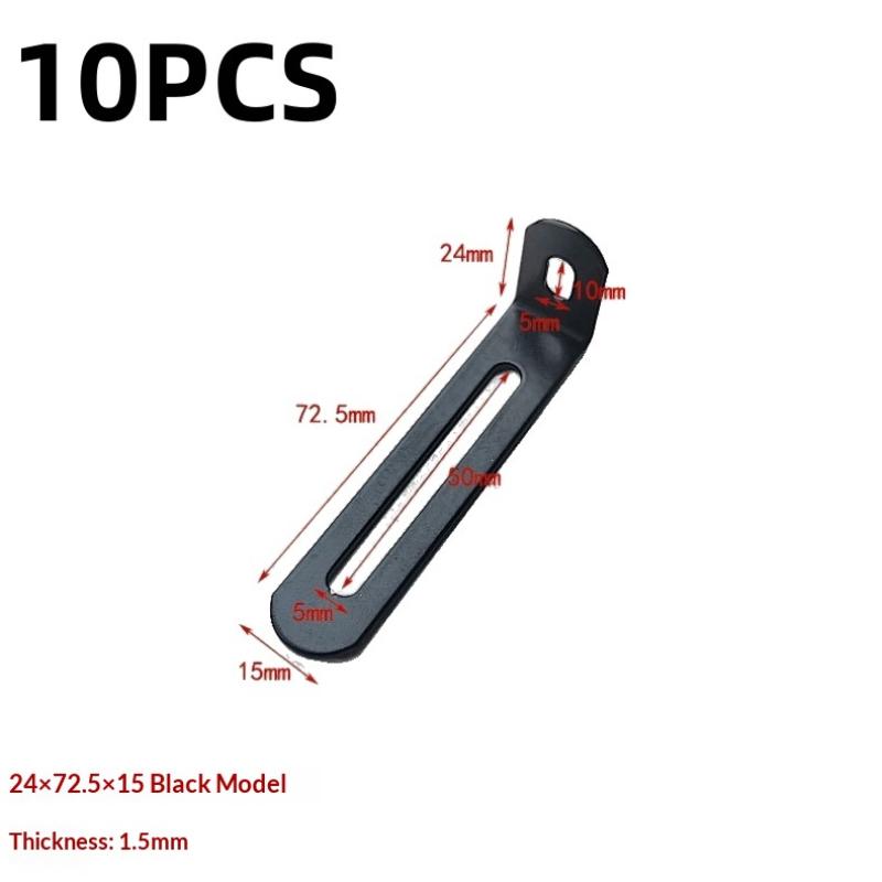 10Pcs Hardware Black Silver L-shaped Adjustable Angle Brackets Suitable For Furniture Anti Tilt Bookshelves