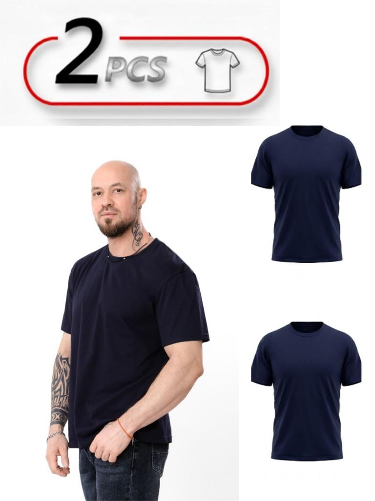Men’s 2-Pack Basic Solid Color T-Shirts, Summer 8012-001-3-pak2 HC