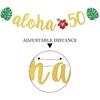 Aloha 50 Banner, Hawaiian 50th Birthday Decorations, Aloha Party Decorations, Tropical Luau Birthday Party Decorations, Palm Leaf Decorations Gold