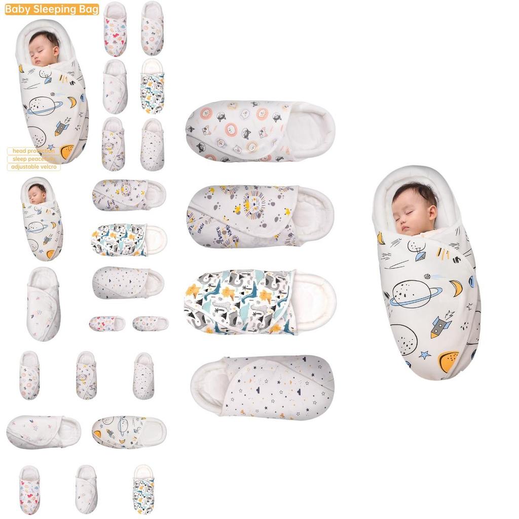 Babyschlafsack aus reiner Baumwolle mit Kopf- und Nackenschutz für Neugeborene, Dinosaurier-Print