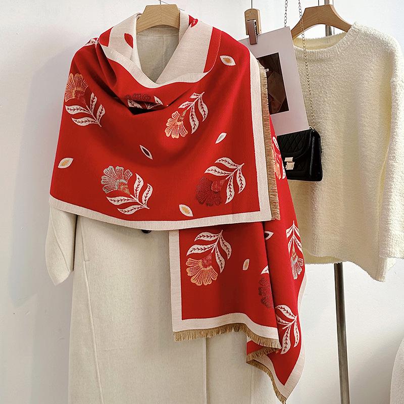 Women's Korean Style Cashew-Patterned Winter Scarf Shawl