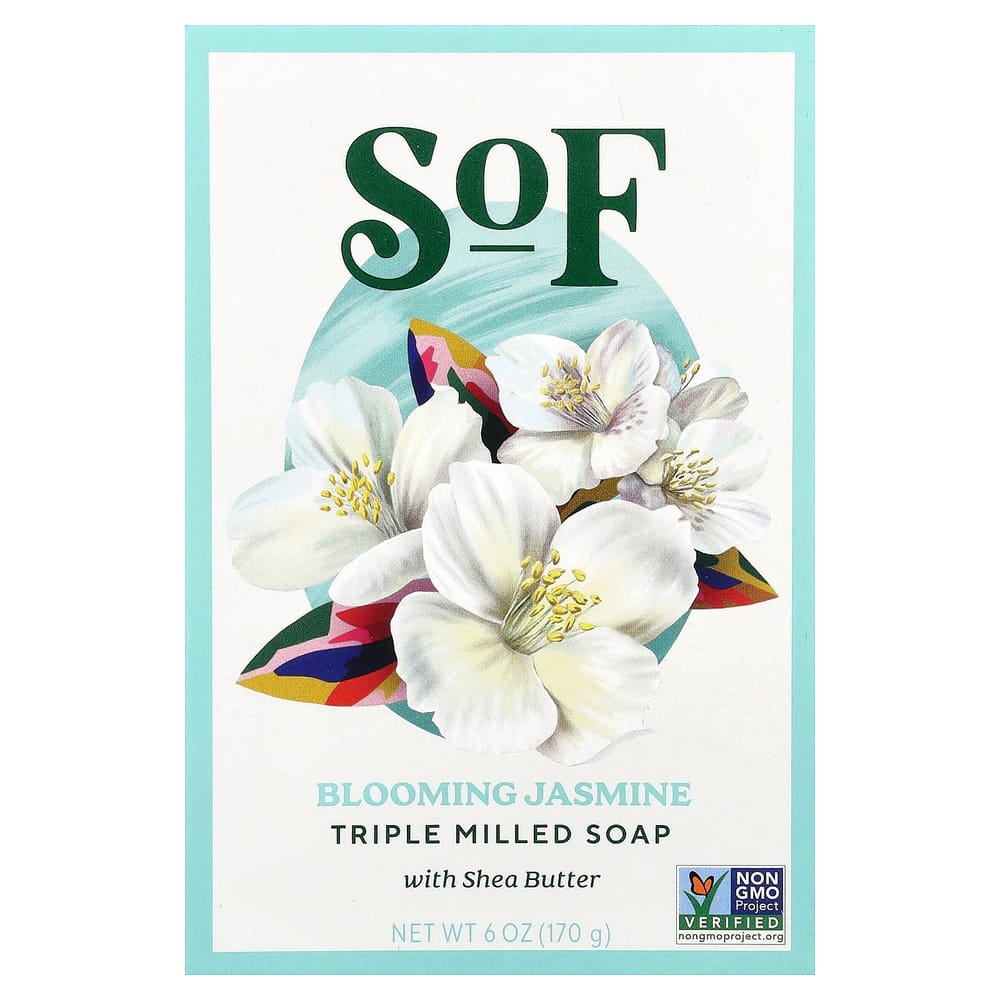 South of France Blooming Jasmine Shea Butter Infused French Oval Soap, 6 oz (170 g)