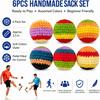 El Örgüsü Hacky Sack Ayak Torbası Seti, Pamuklu Tığ İşi Vurma Topları, Çocuklar Yetişkinler İçin Geometrik Juggling Topları Dış Mekan Oyunları