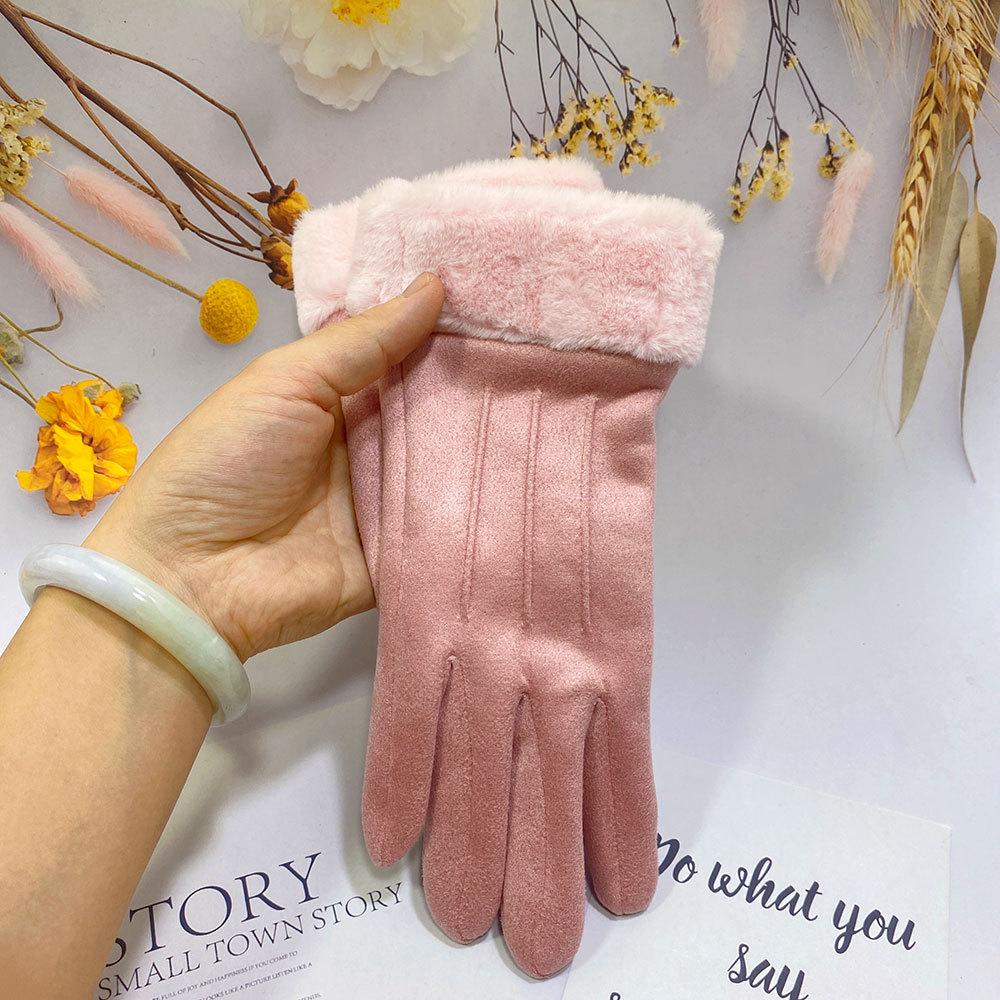 Women's Suede Touchscreen Gloves: Warm, Exclusive for Outdoor Cycling & Driving
