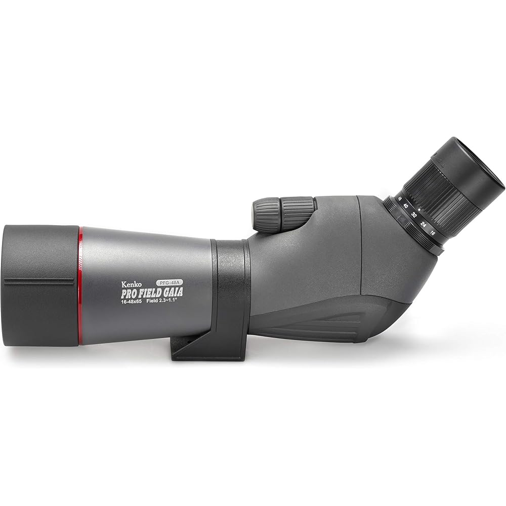 Kenko PRO FIELD GAIA Field Scope, 16-48x Magnification, 65mm Objective Lens, Angled Eyecup, Waterproof (IPX5), Dual Focus, PFG-48A
