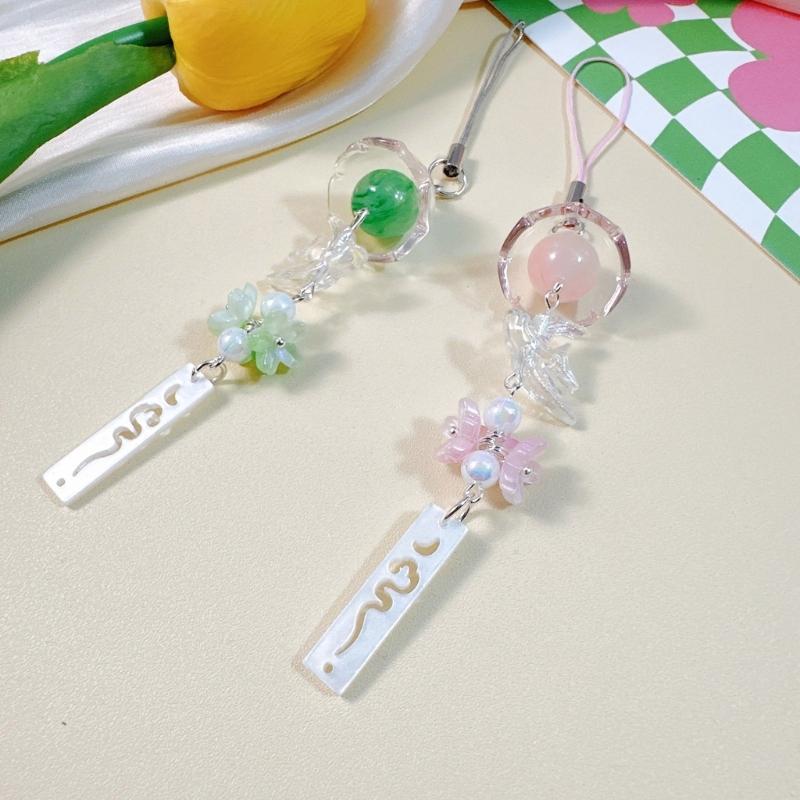 Handmade Beaded Bird Wind Chime Phone Chain Phone Embellishment Bag Decoration and Fashion Accessory for Bag and Phone