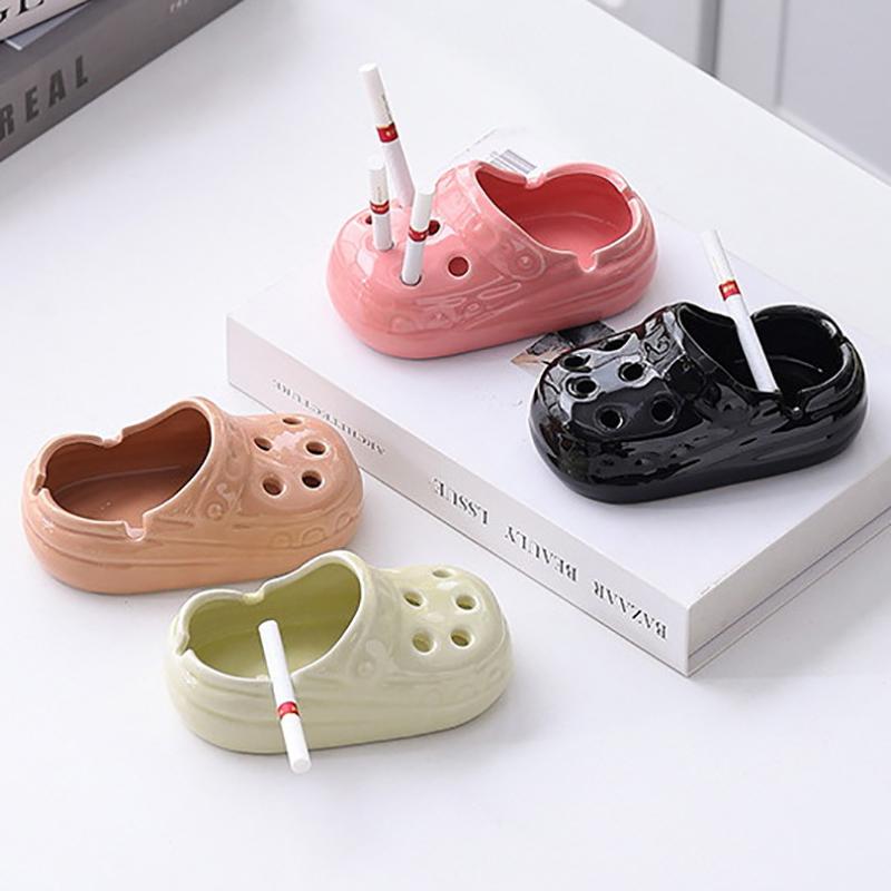 Cave Shoes Ceramic Ashtray Office High Beauty Cute Living Room Home Trendy Ashtray Desktop Anti Fly Ash Ashtray