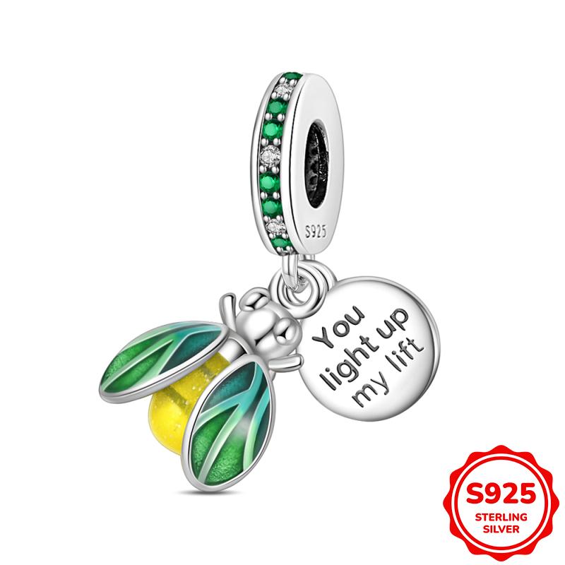 Copper Genuine Luminous Firefly Pendants Charms Bead Fit 3Mm Bracelet Necklaces For Women Luxurious DoItYourself Jewellery Crafting Gift