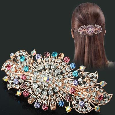 Glänzende Haarspange, Haarschmuck, Haarschmuck, Blumen-Frühlingsklammer, Diamant-Haarspange, Pferdeschwanzhalter