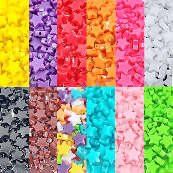 Home Party Supplies Stars Shape Bracelet Necklace Accessories Loose Beads For Jewelry Making Findings DIY Acrylic 11mm 50Pcs Multicolor Spacer Beads