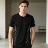 Herren Schnelltrocknendes T-Shirt Atmungsaktives Netz Sportliches Sommer-T-Shirt mit Seitenstreifen Lockerer Schnitt Lässiges T-Shirt für Fitnessstudio Training Laufen Tägliches Tragen