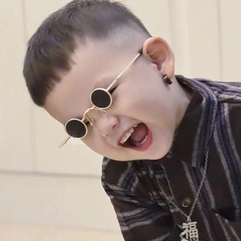 Round Baby Sunglasses Trendy UV Protection Glasses for Boys Girls Children Fashion Cute Sun Glasses for Kids Aged 0-3 Years