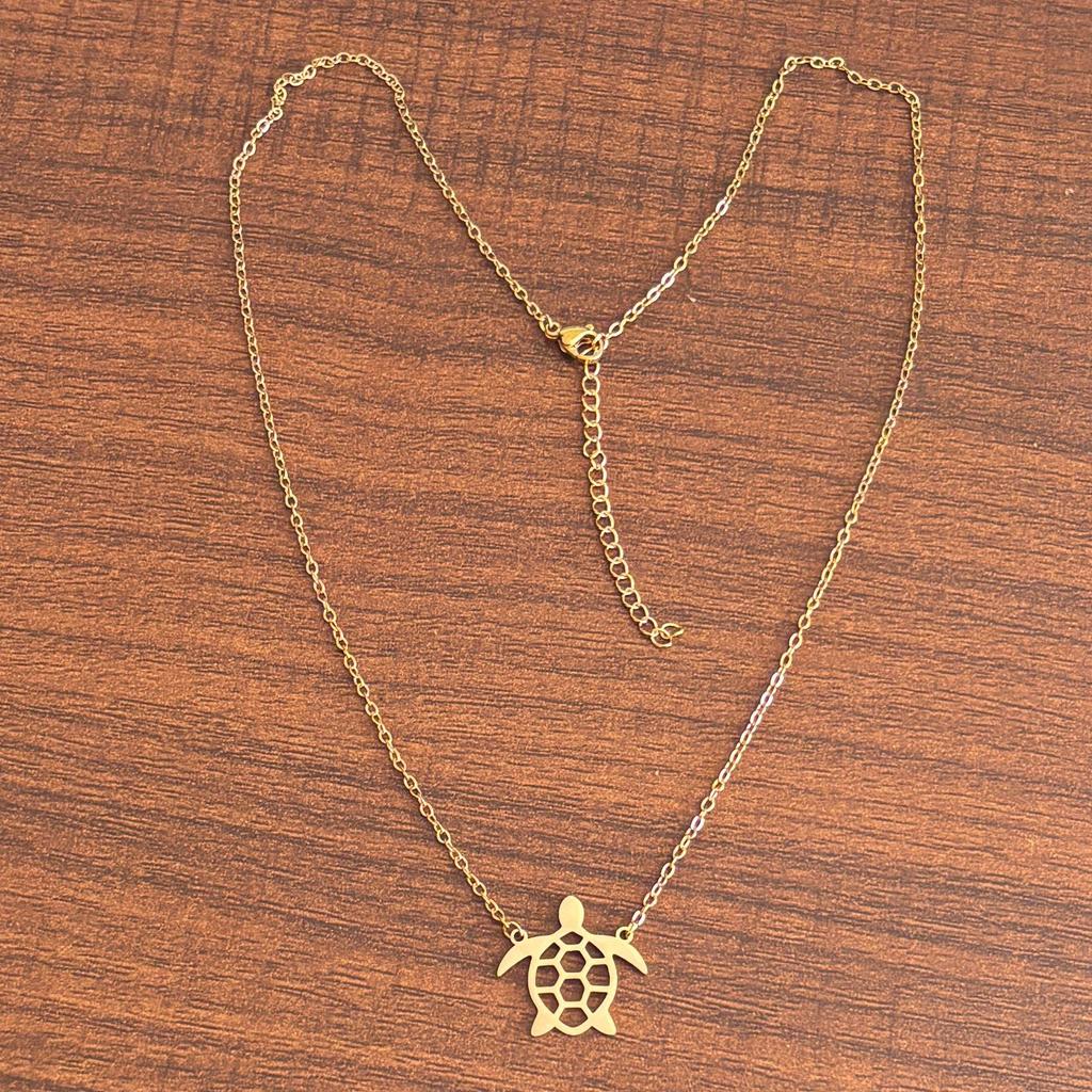 18K Gold Plated Stainless Steel Cute Cat Pendant Necklace for Women