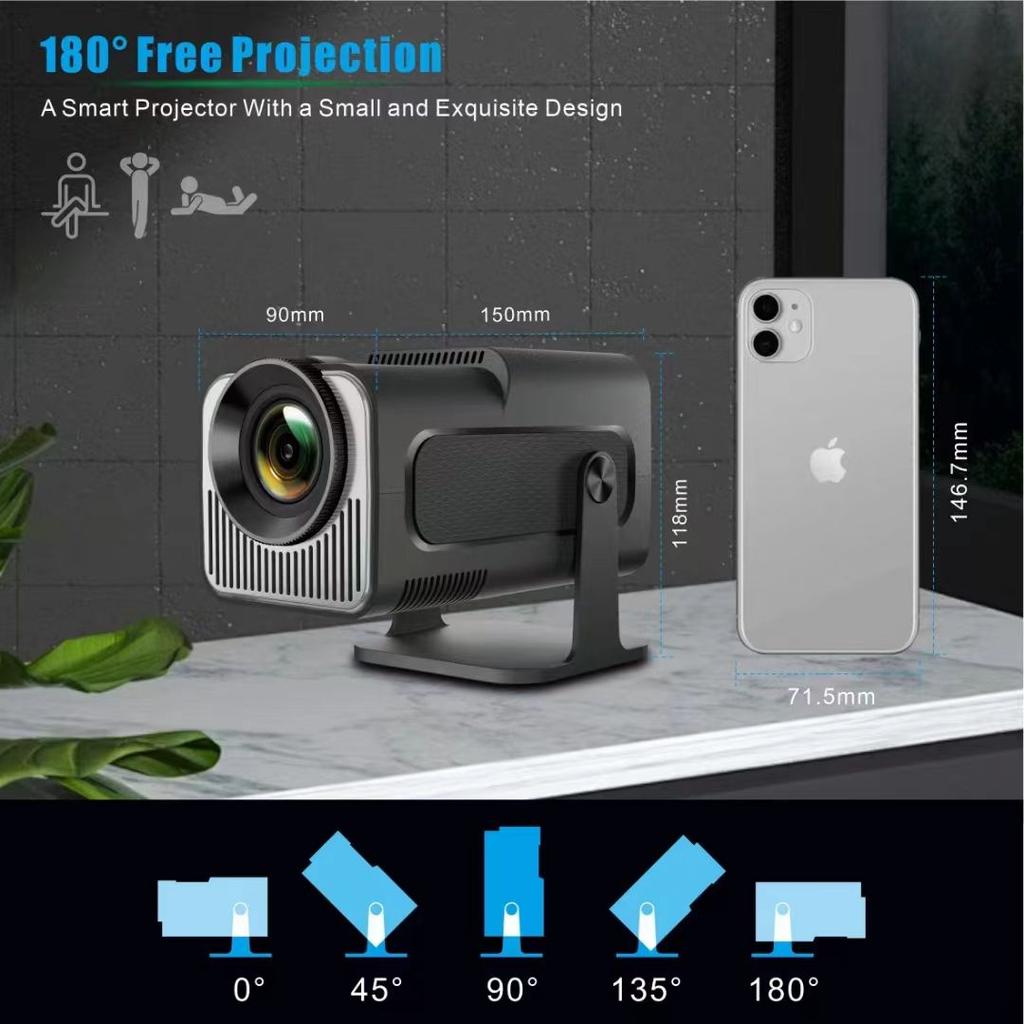 PL US Ready Stock HY320 Mini 1080P Projector 300 ANSI Lumen LED Wifi Portable HD Smart Video Projector