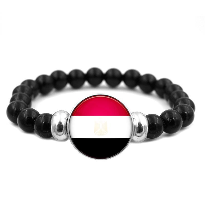 287 Länder Nationalflagge Druckknopf Elastisches Band Perlen Länderflagge Unabhängigkeitstag Perlen Schmuck Perlenarmband
