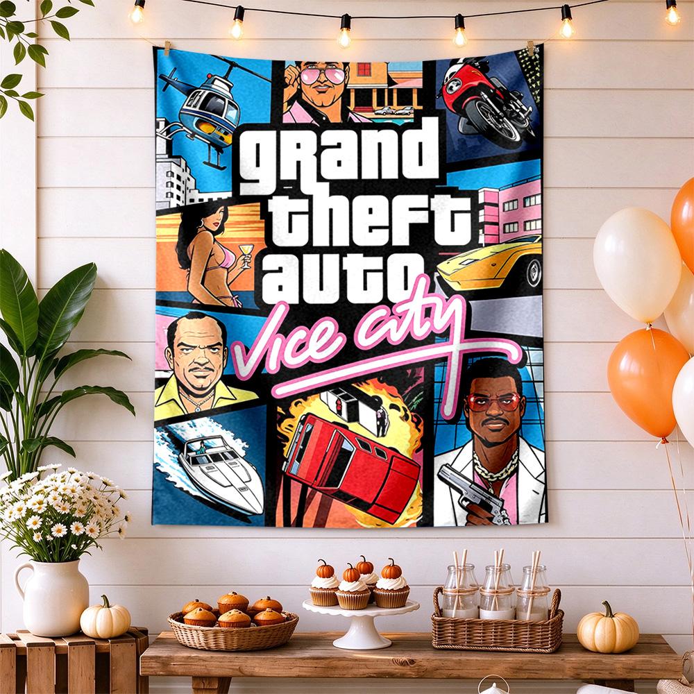 Gta Boho Wall Tapestry Retro Boho Ideal for Bedroom Studio Wall Dorm Wall Year-Round Vintage Wall Art Perfect Gift for Dorm Roommate