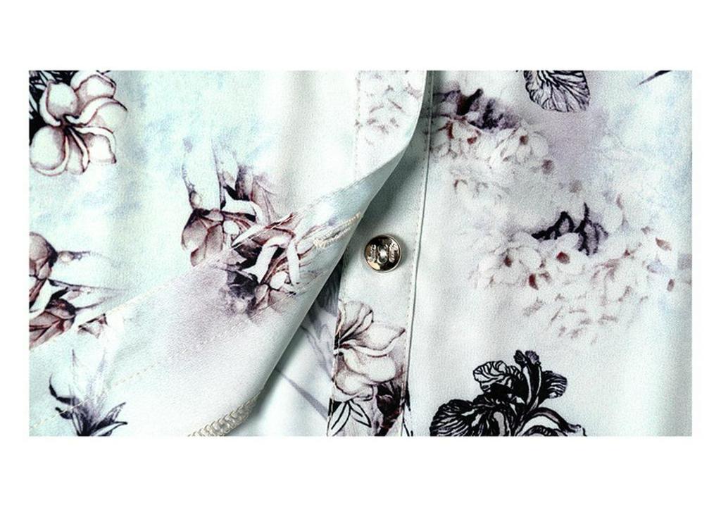 Silk Short-Sleeve Printed Lapel Shirt for Middle-Aged and Elderly Women - Stylish Summer Top