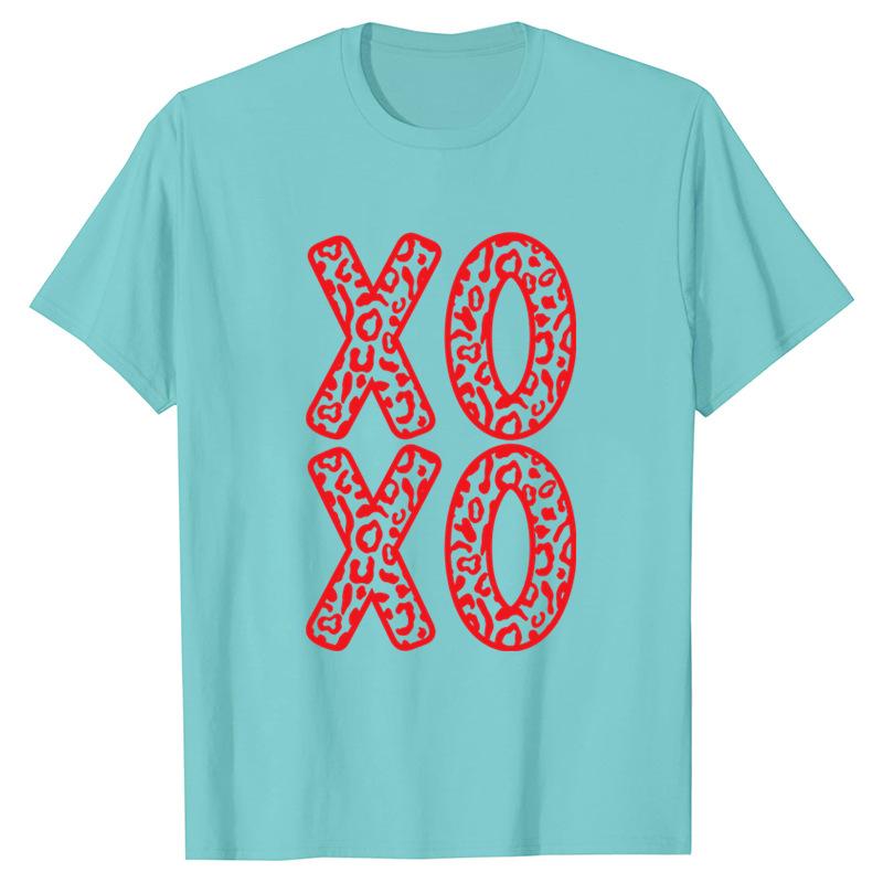 Funny Valentine Printed Couple's Versatile Casual Top Fashion High Street T-Shirts Women’s