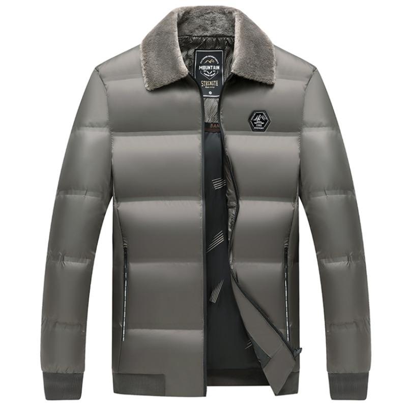 New Winter Men's Removable Hat Cotton Coat Thickened Warm Fashion Casual Solid Color Jacket