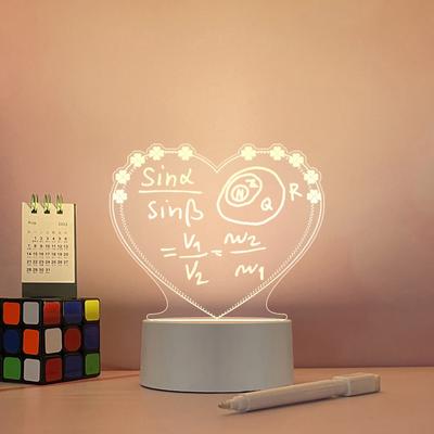 3 Colors Creative DIY LED Night Light Rewritable Note Board Table Lamp Children Holiday Gifts With Pen For Desktop Decoration