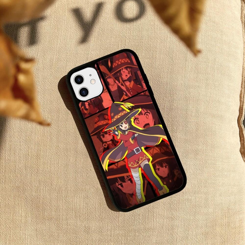 Megumin Anime K-KonoSubaS Phone Case Silicone PC+TPU For For IPhone 11 12 13 14 15 16 Plus Pro Max Cover
