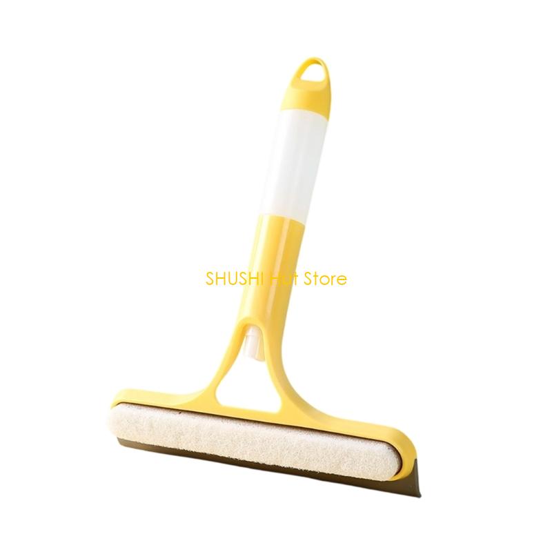 Squeegee Glass Cleaner with Soft Silicones Scraper for Mirrors Tile Shower Door D57B жёлтый
