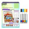 Spiral Bound Drawing Album Trace-By-Groove Guided Coloring Book, Clear Artistic Printing with 20 Decorative And Painting Set for Teens Scenes