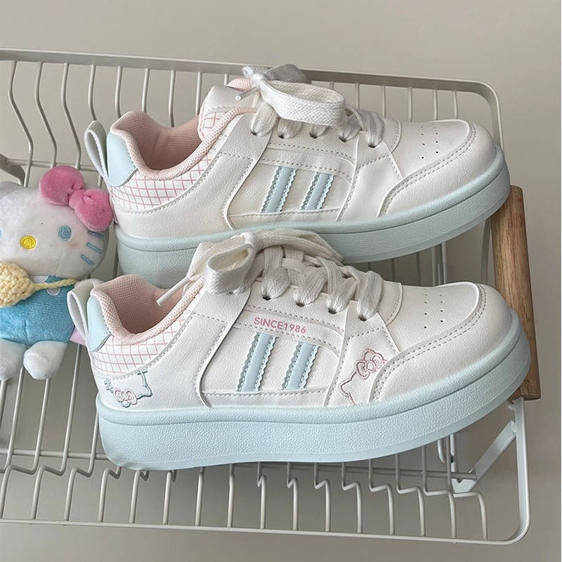 

Thick-soled women s breathable spring and autumn new chic pink niche design casual student sports shoes 40 бежевый