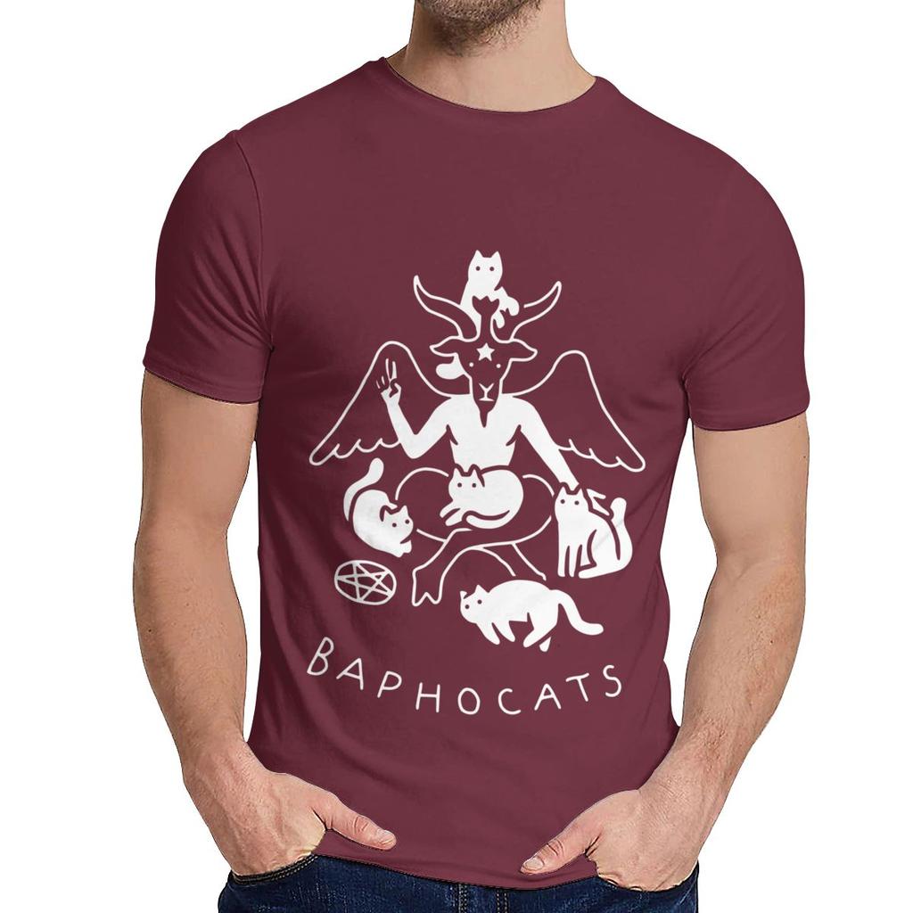 Crewneck Baphocats Baphomet Satan Demon Tee Shirt Summer Male Comfortable T Shirt Design For Unisex