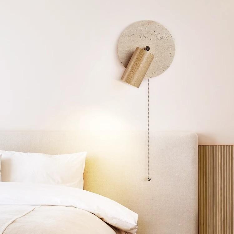 Yellow Mid-Century Rotatable Bedroom Wall Lamp with Switch for Bedside Reading