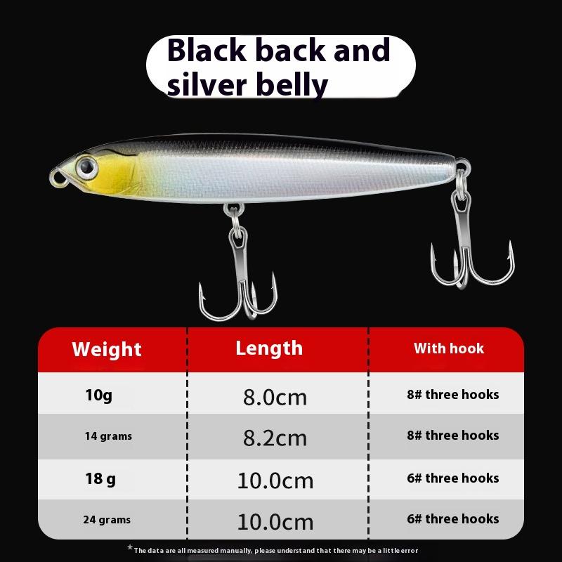 Pencil Luya Bait Long Throw Sinking Water Slowly Sinking, Trembling, Pencil Iron Plate Bait Set, Special for Wild Fishing, Fresh Water Fishing