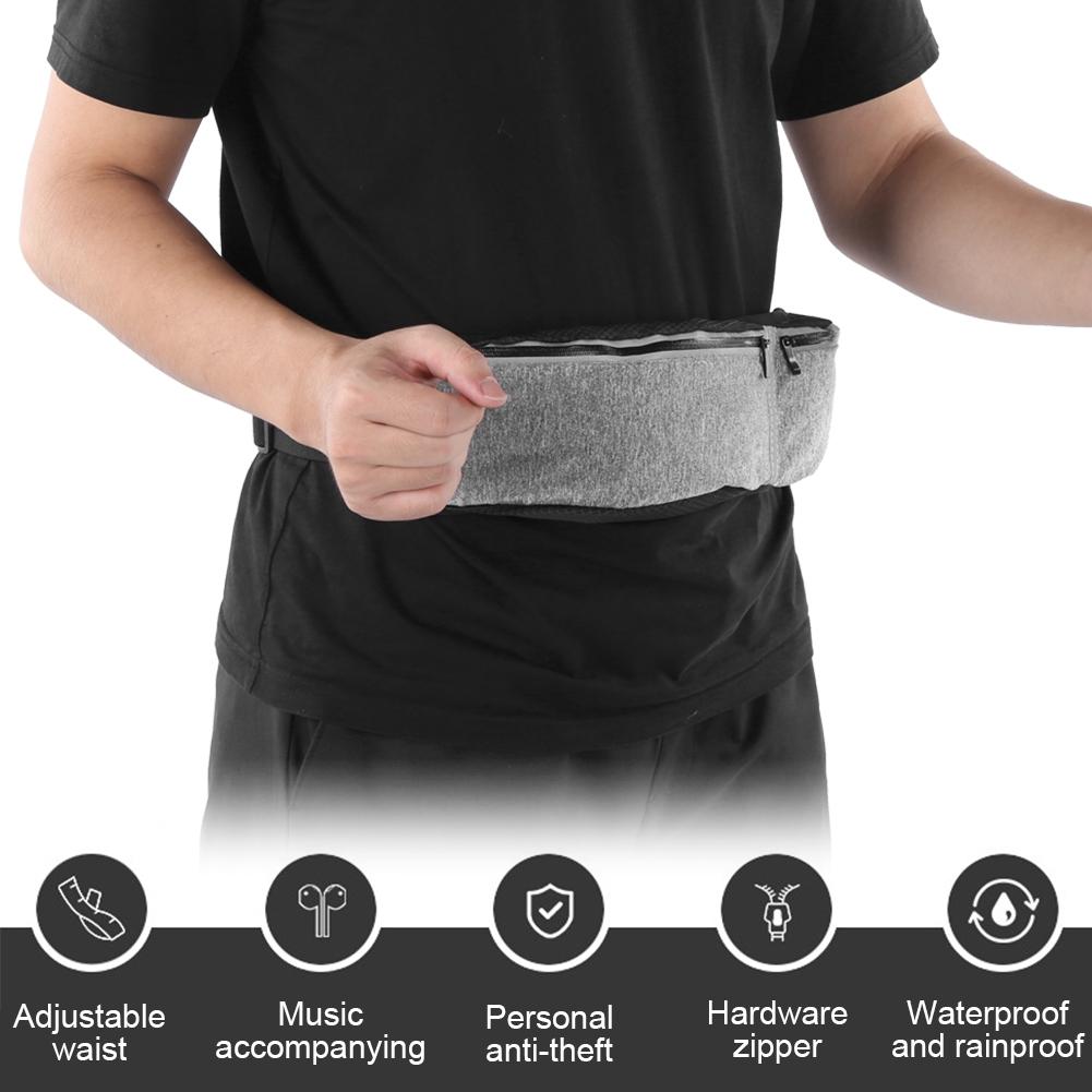 Sports Waist Bag Multifunction Outdoor Waterproof Largecapacity Belt Bag Running(Black Size)