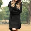 YYFS Women's Fashion Fall Winter Solid Color Print Long Sleeve Casual Dresses