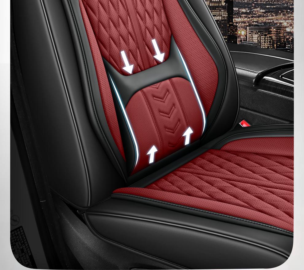 All-Season Breathable Napa Leather Car Seat Cover - Full Surround Cushion