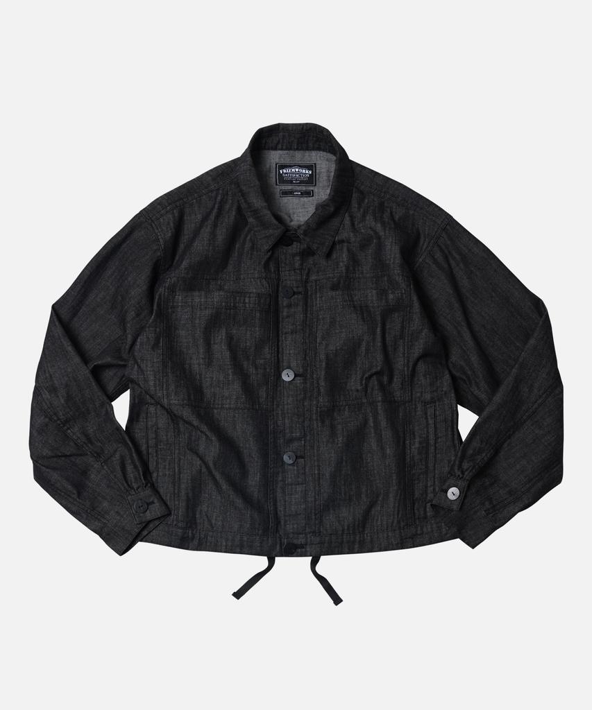 Frizmworks Shirring Trucker Jacket _ Black