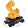Chic Chinese Zodiac Snake Decor Elegant Resin Statue Ornament for Indoor Tabletop Office Desk and Home Decoration Symbolic Year Snake Adornment