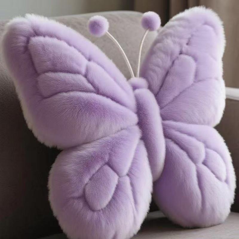 

Cute Princess Butterfly Pillow Living Room Bedroom Car Sofa Pink Fluffy Butterfly Cushion Room Home Garden Decor Pillow 38x48cm