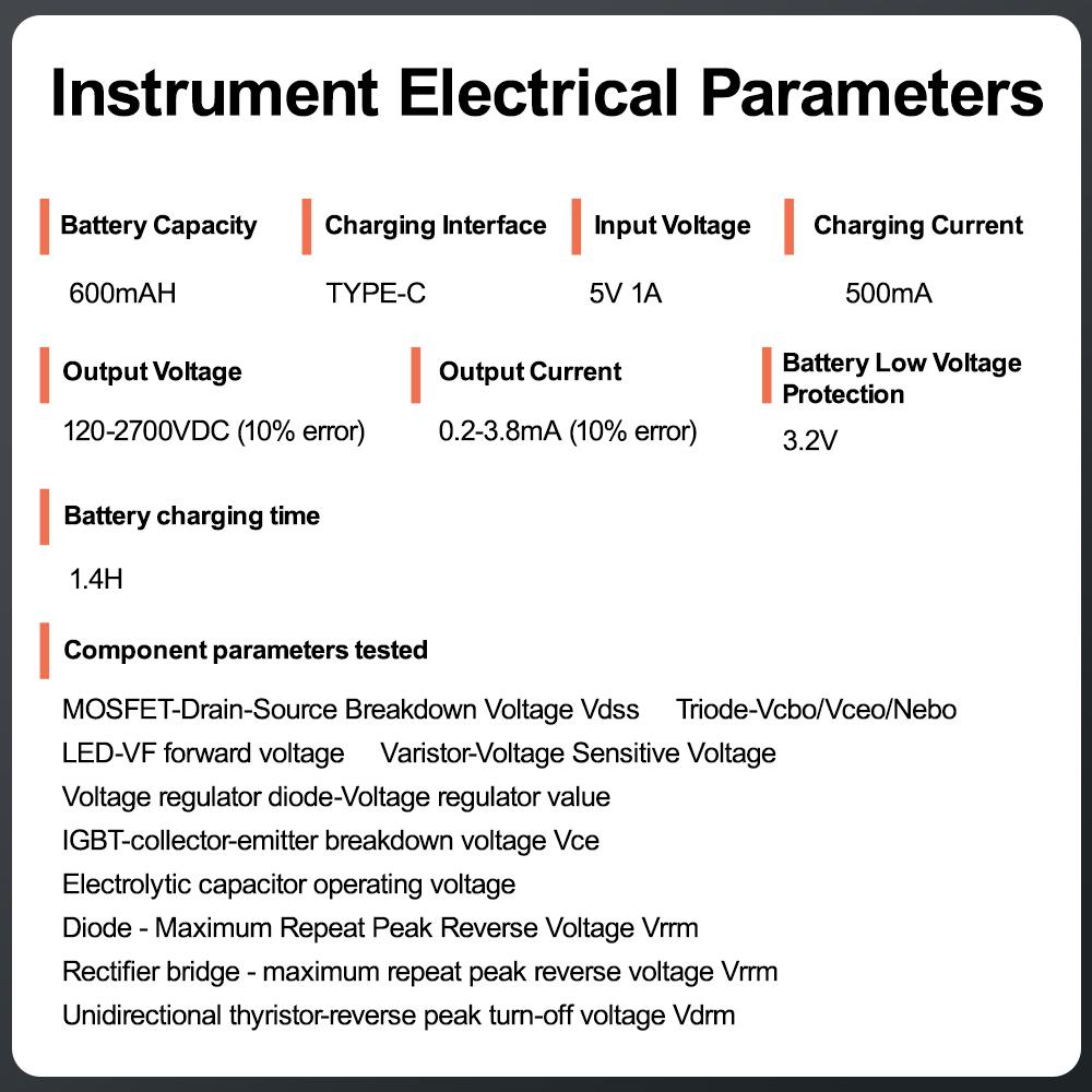 DC120V-2700V IGBT Withstand Voltage Capability Transistor Tester Diode MOS Triode LED Module Voltage Capability Test Instruments