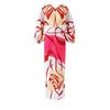 Elegant Pleated Print Batwing Sleeve Wrap Dress V-Neck Loose Fit Midi To Maxi Length Women
