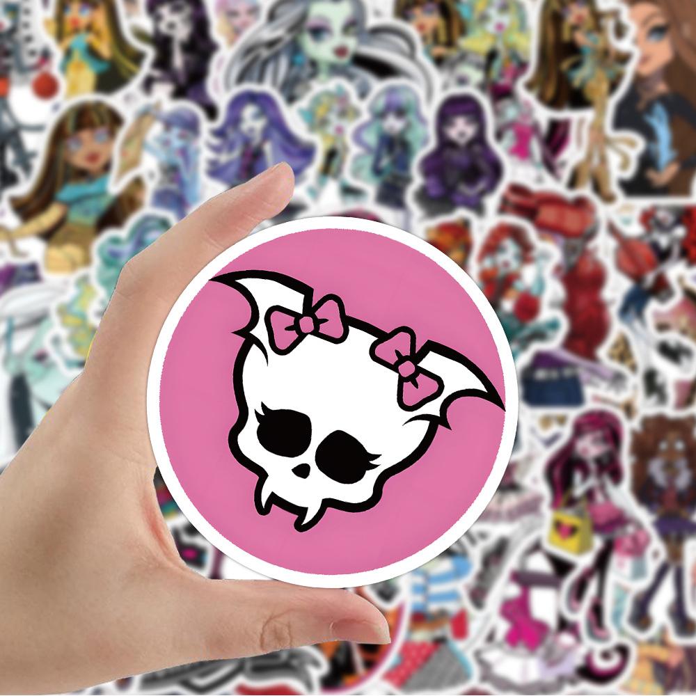 50PCS Monster High Waterproof Stickers PVC for Laptop Skateboard Luggage Phone
