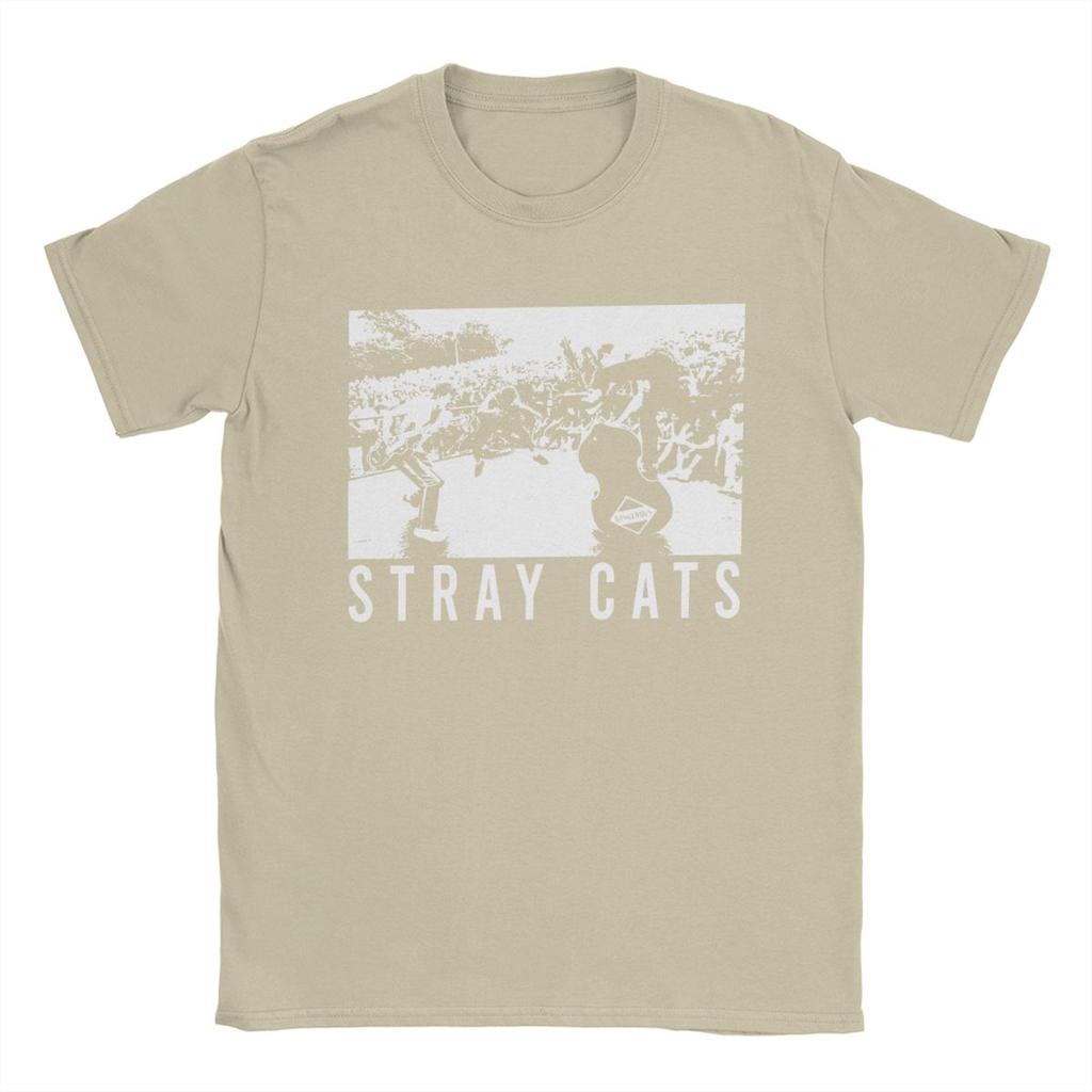 Novelty Band Stray Cats T-Shirts for Men Round Collar 100% Cotton T Shirts Short Sleeve Tee Shirt Plus Size Clothes