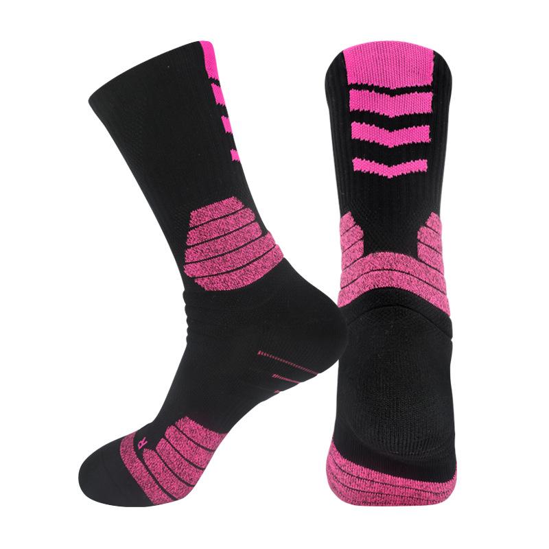 Medium Tube Cotton Non-Slip Sweat-Absorbing Running Socks Thickened Towel Bottom Sports Cotton Socks High-Top Pure Practical Basketball Socks