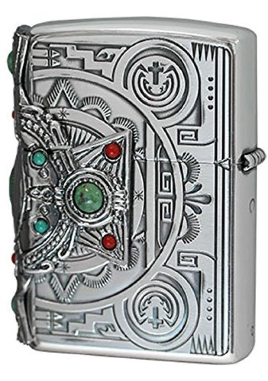 ZIPPO Indian Lighter, Silver, Spirit, Cross, 2-Sided