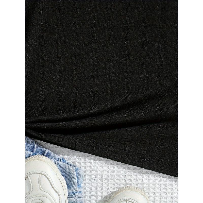 European Size Childrens Round-neck Short-sleeved T-shirt with Unique English Patterns