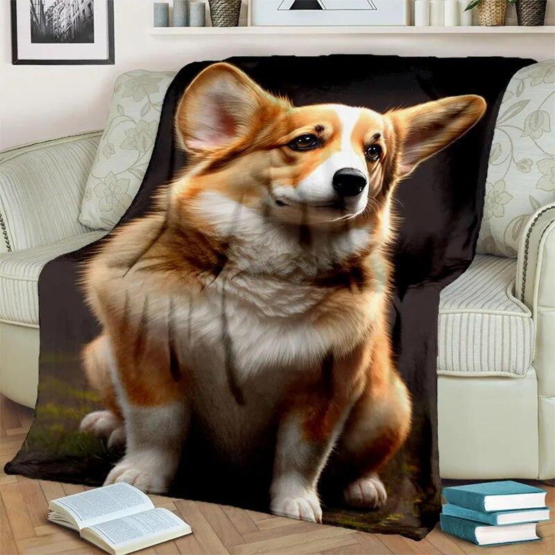 Roztomilý pes Husky, Samoye, Čivava, Koki Pomeranian Cartoon Deka, Měkká deka pro domácí ložnici Potahová deka pro děti