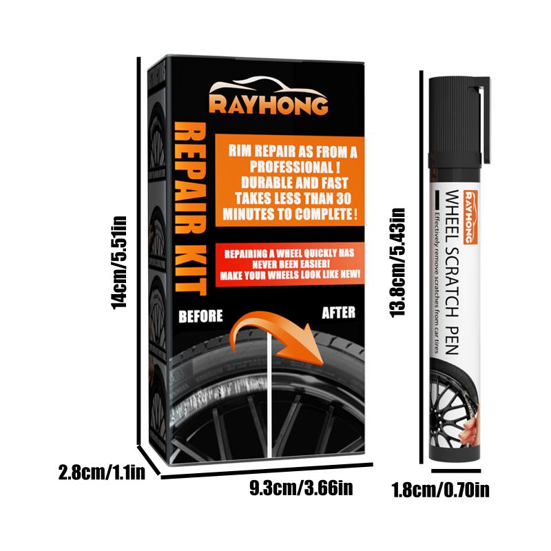 Car Alloy Wheel Repair Kit Black Rim  Remover Restore Scratched Wheels Pen for Automotive DIY Easy to Apply and Fast Drying