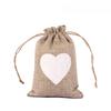 20pcs Heart-shaped Linen Drawstring Bag Valentine's Day Wedding Candy Gift Packaging Bag Drawstring Bag