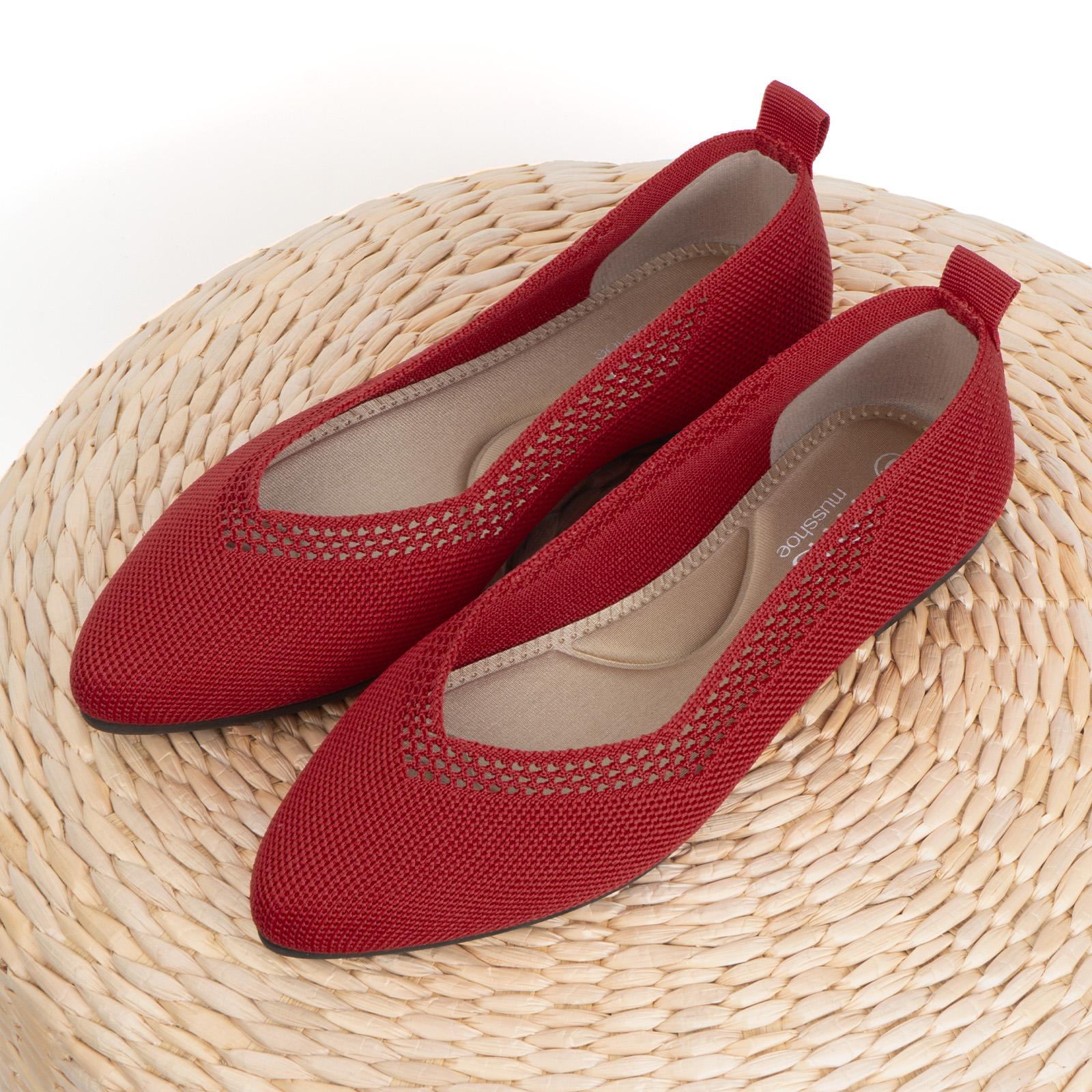 Mesh Flats Shoes for Women Slip on Ballet Flats Dress Shoes Knit Flats Pointed Toe Flat Shoes for Women Comfortable Dressy Women 37