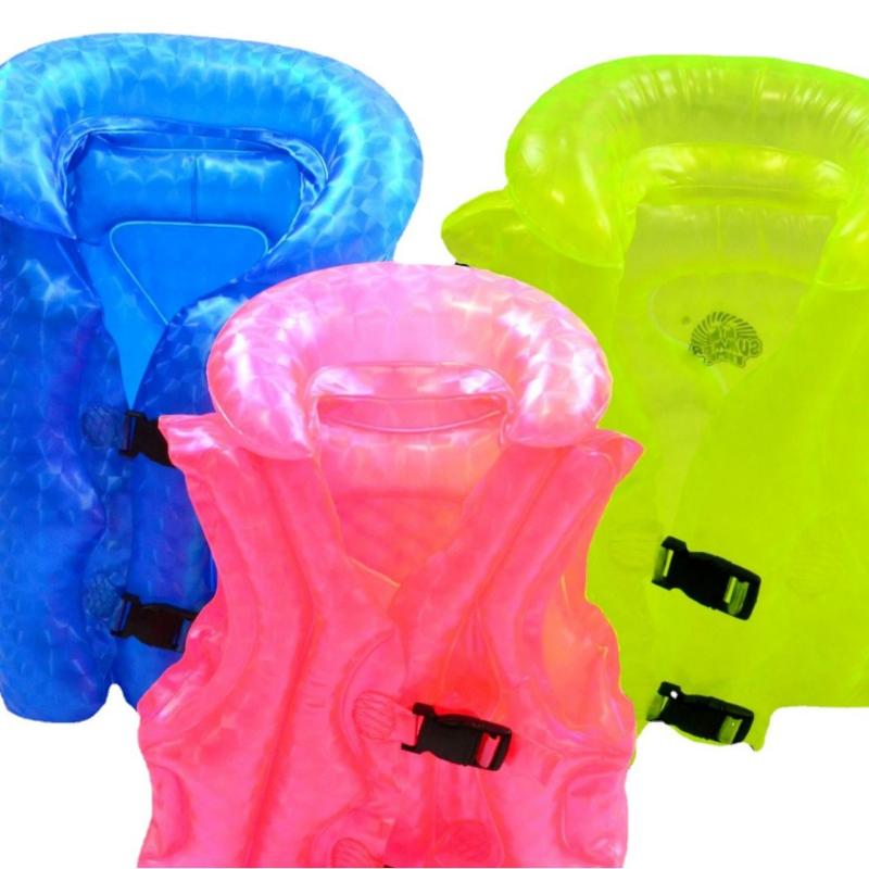 1Pcs Baby Swimming Equipment Children'S Fluorescent Inflatable Vest Life Jacket Thickened Swimming Clothes